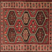 Square Persian Brown Traditional Rug, tr2832brn