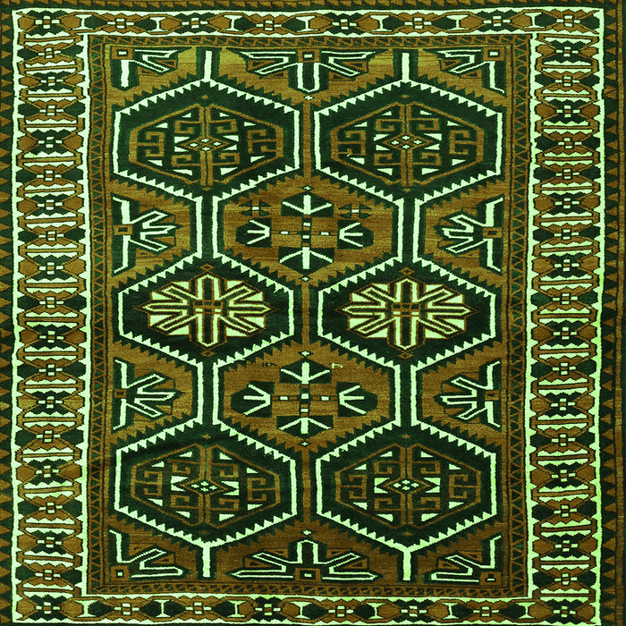 Serging Thickness of Persian Green Traditional Rug, tr2832grn