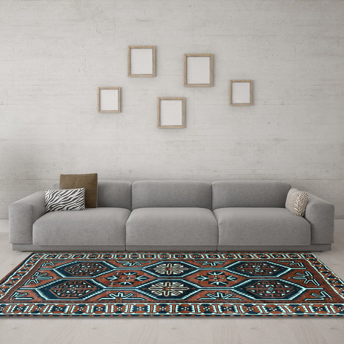 Machine Washable Persian Light Blue Traditional Rug in a Living Room, wshtr2832lblu