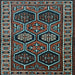 Square Machine Washable Persian Light Blue Traditional Rug, wshtr2832lblu