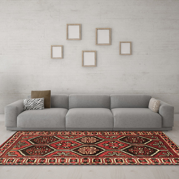 Machine Washable Persian Brown Traditional Rug in a Living Room,, wshtr2832brn