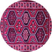 Round Persian Pink Traditional Rug, tr2832pnk