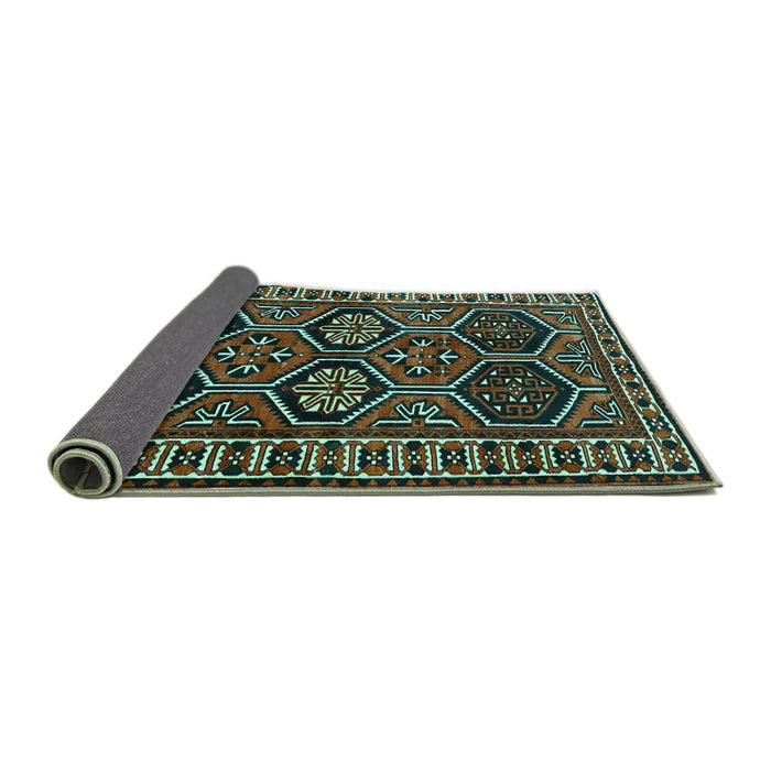 Sideview of Persian Turquoise Traditional Rug, tr2832turq