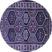 Round Persian Blue Traditional Rug, tr2832blu