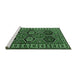 Sideview of Machine Washable Persian Emerald Green Traditional Area Rugs, wshtr2832emgrn