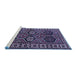 Sideview of Machine Washable Persian Blue Traditional Rug, wshtr2832blu