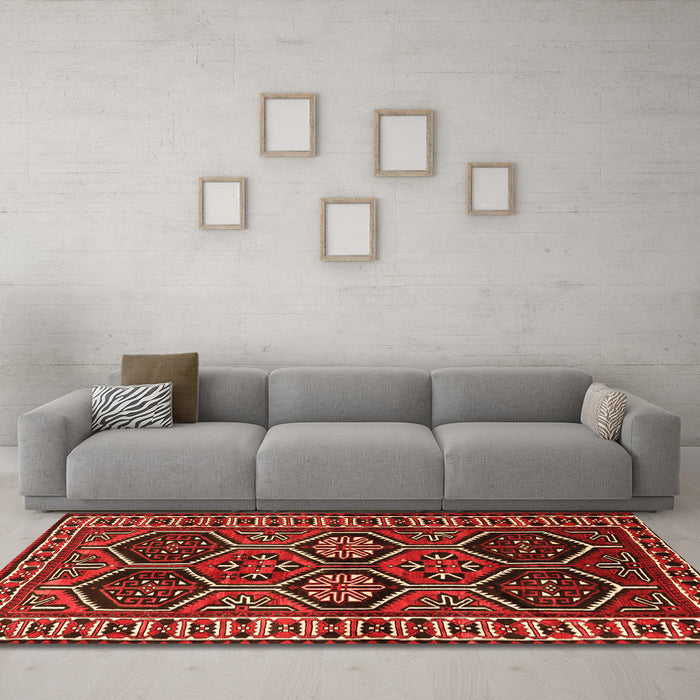 Machine Washable Persian Orange Traditional Area Rugs in a Living Room, wshtr2832org