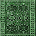 Square Machine Washable Persian Emerald Green Traditional Area Rugs, wshtr2832emgrn