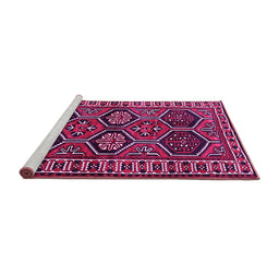 Sideview of Machine Washable Persian Pink Traditional Rug, wshtr2832pnk