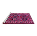 Sideview of Machine Washable Persian Pink Traditional Rug, wshtr2832pnk