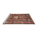 Sideview of Machine Washable Traditional Orange Salmon Pink Rug, wshtr2833