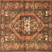 Square Machine Washable Persian Brown Traditional Rug, wshtr2833brn