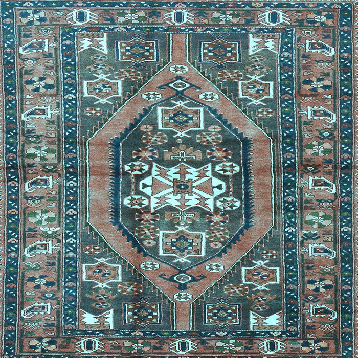 Square Machine Washable Persian Light Blue Traditional Rug, wshtr2833lblu