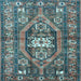 Square Machine Washable Persian Light Blue Traditional Rug, wshtr2833lblu