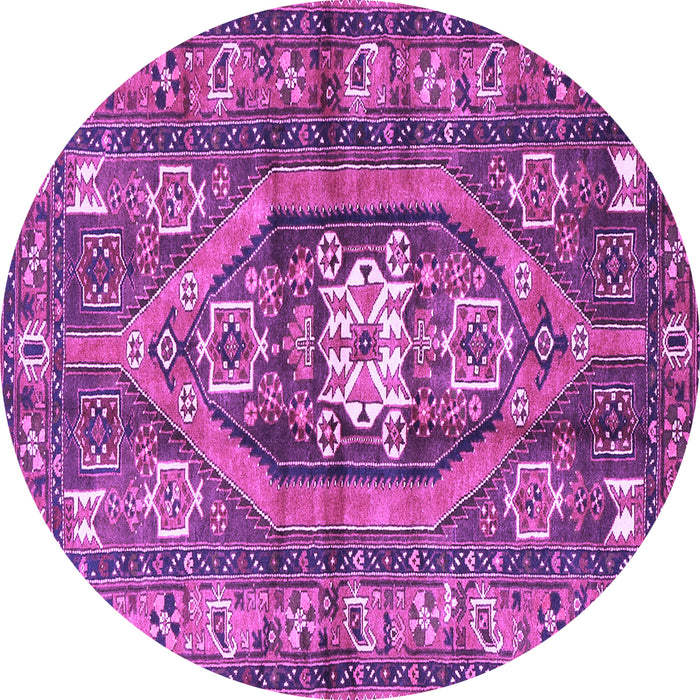 Round Persian Purple Traditional Rug, tr2833pur