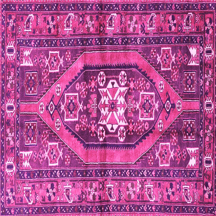 Square Machine Washable Persian Pink Traditional Rug, wshtr2833pnk
