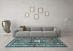 Machine Washable Persian Light Blue Traditional Rug in a Living Room, wshtr2833lblu