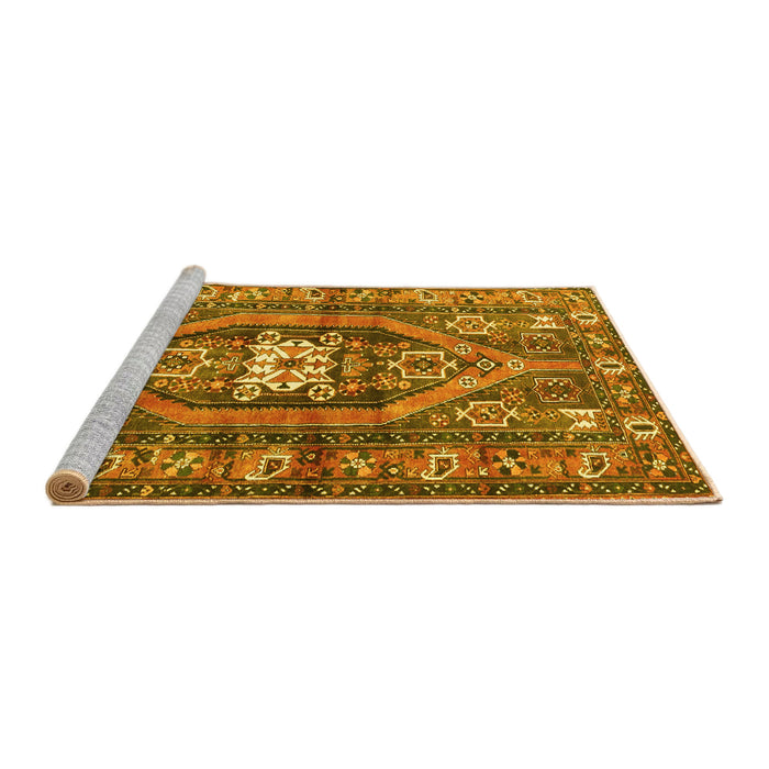 Sideview of Machine Washable Persian Yellow Traditional Rug, wshtr2833yw
