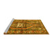 Sideview of Machine Washable Persian Yellow Traditional Rug, wshtr2833yw