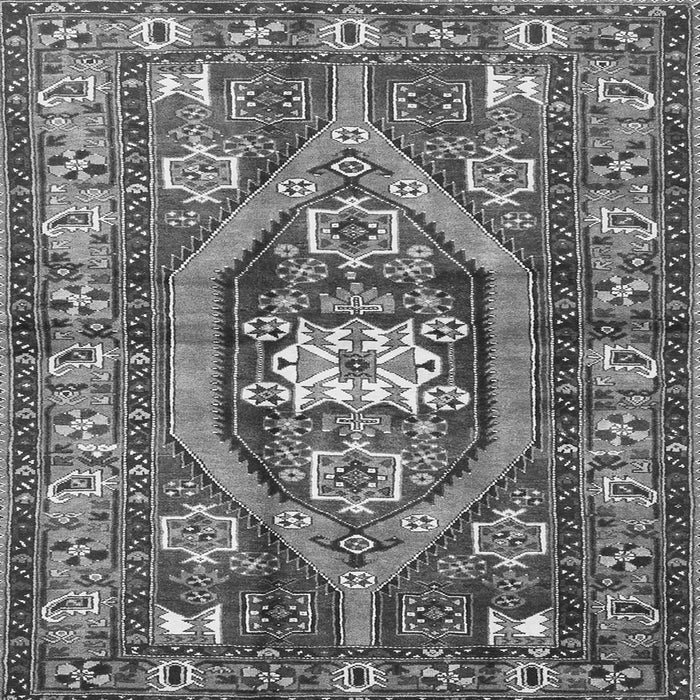 Round Machine Washable Persian Gray Traditional Rug, wshtr2833gry