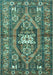 Machine Washable Persian Turquoise Traditional Area Rugs, wshtr2833turq