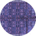 Round Persian Blue Traditional Rug, tr2834blu