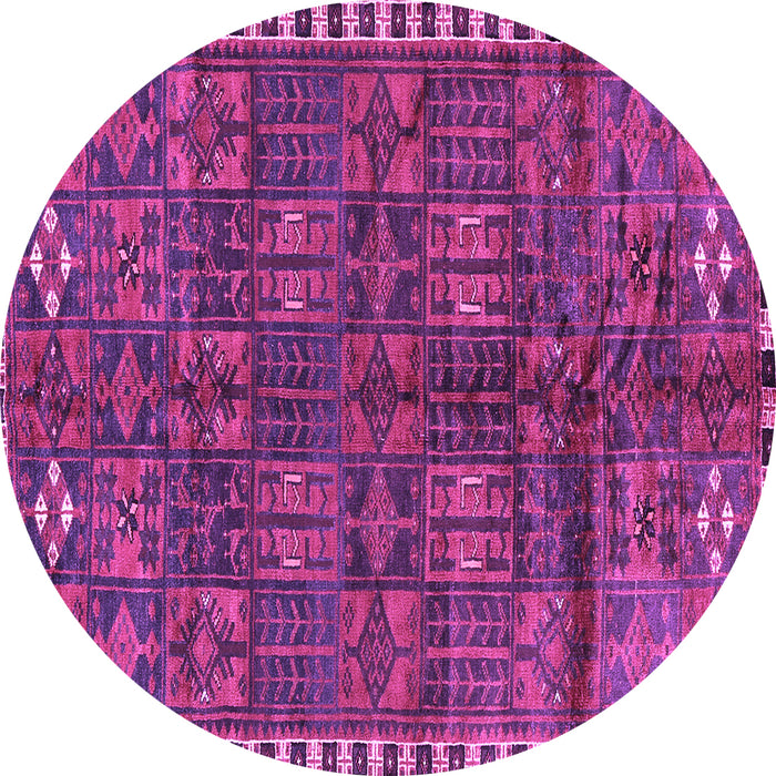 Round Persian Purple Traditional Rug, tr2834pur