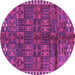 Round Persian Purple Traditional Rug, tr2834pur