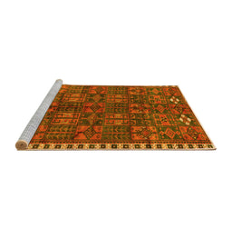 Sideview of Machine Washable Persian Yellow Traditional Rug, wshtr2834yw