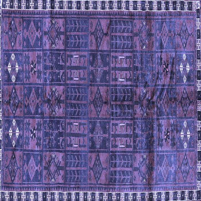 Square Machine Washable Persian Blue Traditional Rug, wshtr2834blu
