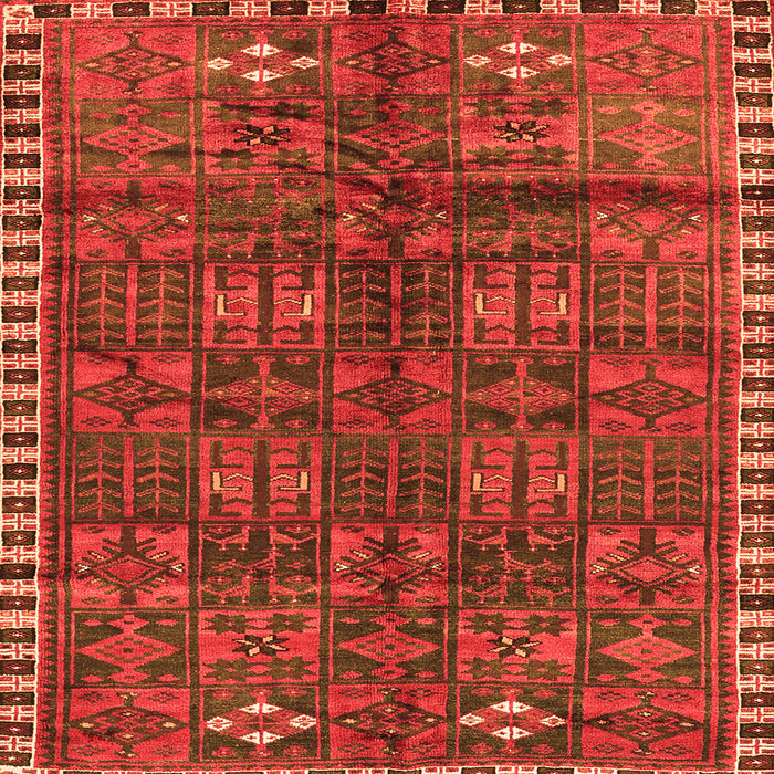Round Machine Washable Persian Orange Traditional Area Rugs, wshtr2834org
