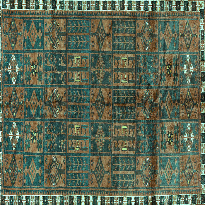 Square Persian Turquoise Traditional Rug, tr2834turq