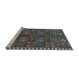 Sideview of Machine Washable Persian Light Blue Traditional Rug, wshtr2834lblu