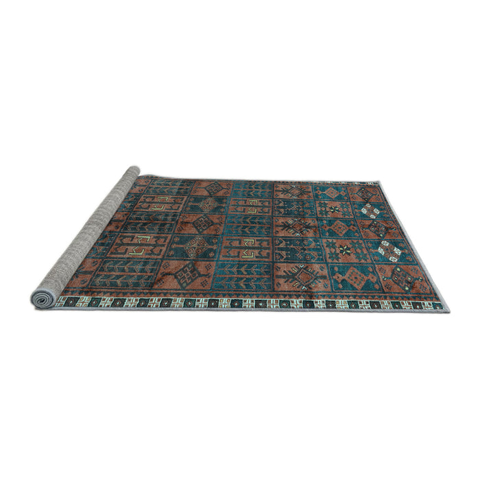 Sideview of Machine Washable Persian Light Blue Traditional Rug, wshtr2834lblu