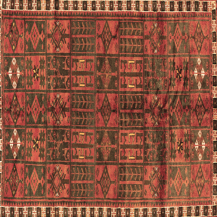 Square Machine Washable Persian Brown Traditional Rug, wshtr2834brn