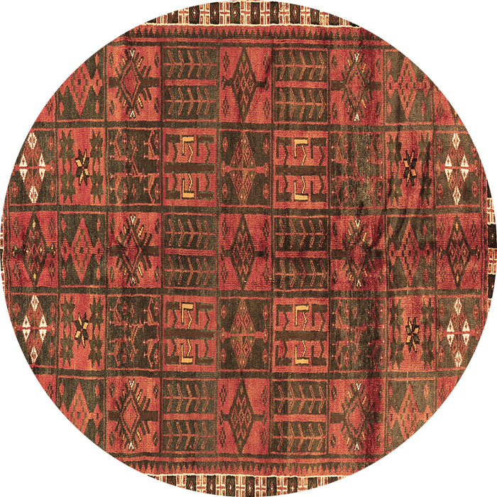 Round Machine Washable Persian Brown Traditional Rug, wshtr2834brn