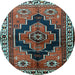 Round Machine Washable Persian Light Blue Traditional Rug, wshtr2835lblu