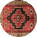 Round Machine Washable Persian Brown Traditional Rug, wshtr2835brn