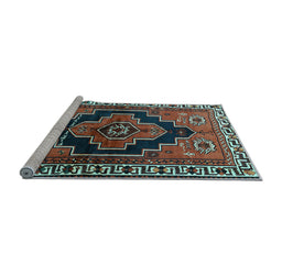 Sideview of Machine Washable Persian Light Blue Traditional Rug, wshtr2835lblu