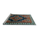 Sideview of Machine Washable Persian Light Blue Traditional Rug, wshtr2835lblu