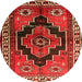 Square Persian Orange Traditional Rug, tr2835org