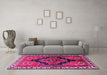 Machine Washable Persian Pink Traditional Rug in a Living Room, wshtr2835pnk