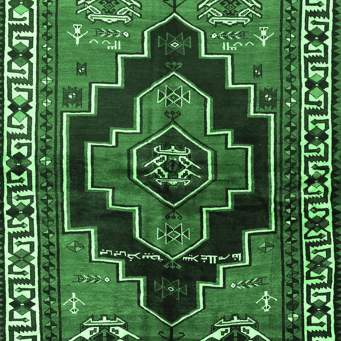 Machine Washable Persian Emerald Green Traditional Area Rugs, wshtr2835emgrn