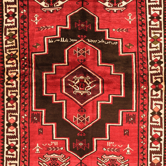 Serging Thickness of Machine Washable Persian Orange Traditional Area Rugs, wshtr2835org