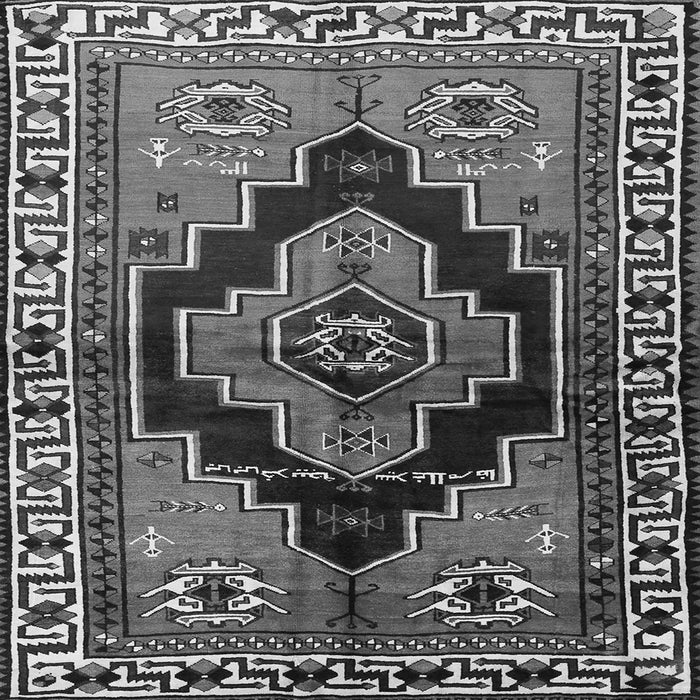 Round Machine Washable Persian Gray Traditional Rug, wshtr2835gry