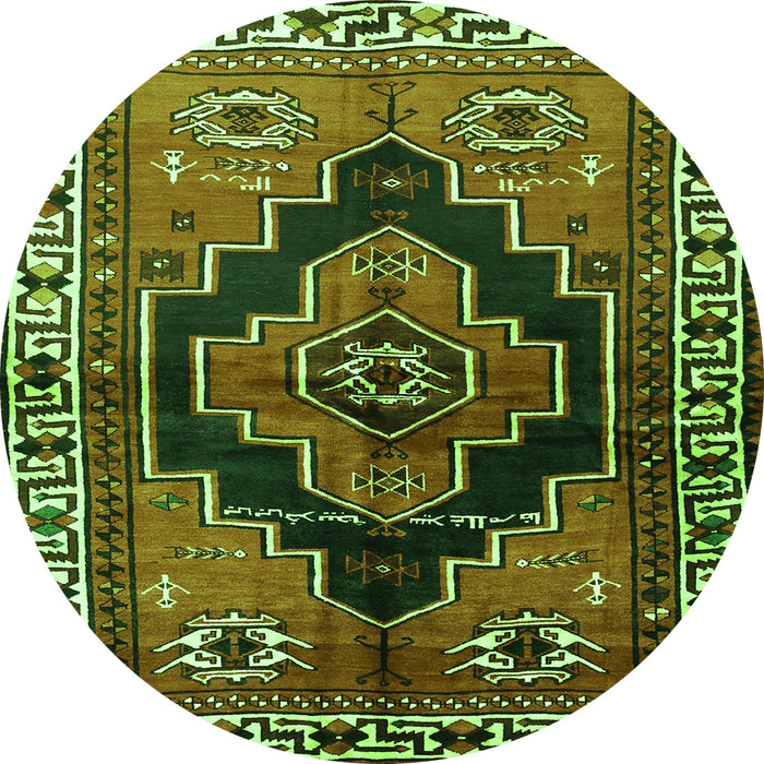 Square Persian Green Traditional Rug, tr2835grn