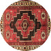 Round Persian Brown Traditional Rug, tr2835brn