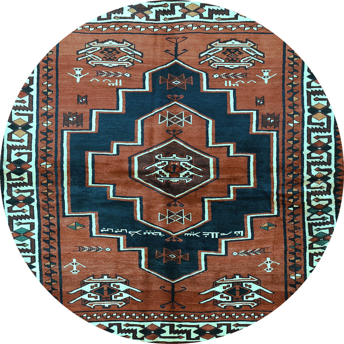 Round Persian Light Blue Traditional Rug, tr2835lblu