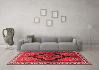 Machine Washable Persian Red Traditional Rug, wshtr2835red