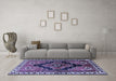 Machine Washable Persian Blue Traditional Rug in a Living Room, wshtr2835blu